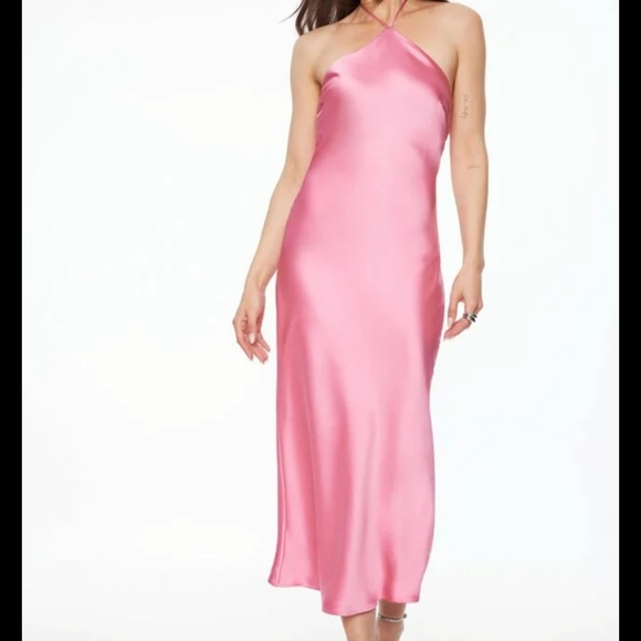 Dynamite Halter Satin Maxi Dress - XXS - Picture 4 of 16